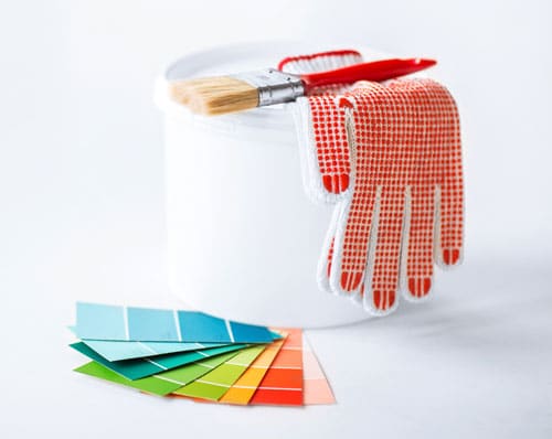 paint can and paint swatches