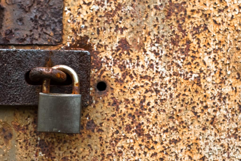 rusty garage door lock