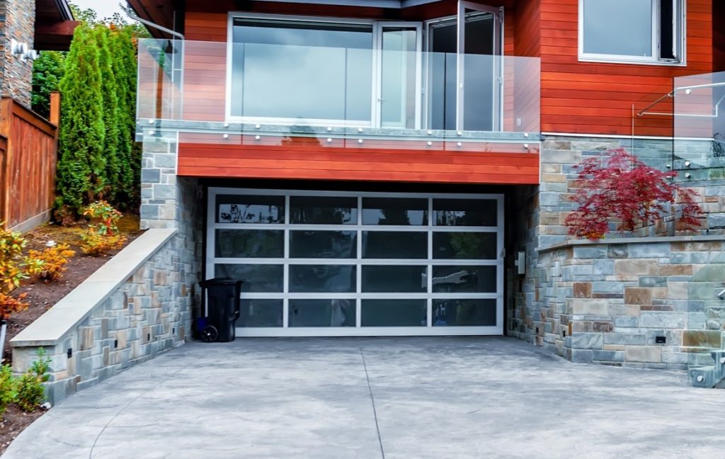 Glass garage door installed on a Vancouver WA home
